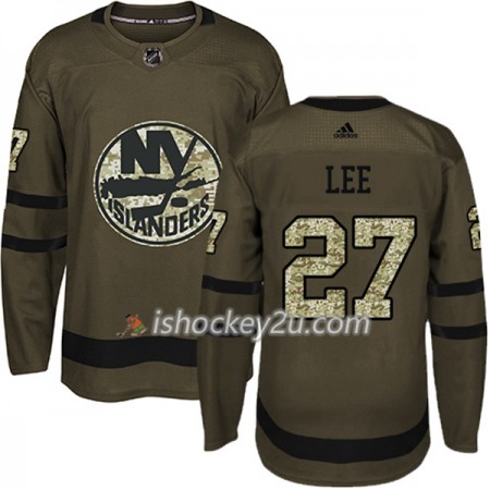 Mænd NHL New York Islanders Trøje Anders Lee 27 Adidas 2017-2018 Camo Grøn Authentic